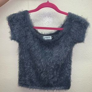 Fuzzy Grey Top